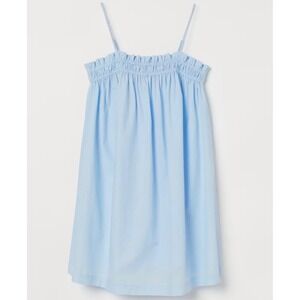 Blogger Fav! H&M‎ Pastel Blue Sleeveless Ruffle Strap Mini Dress Summer Medium